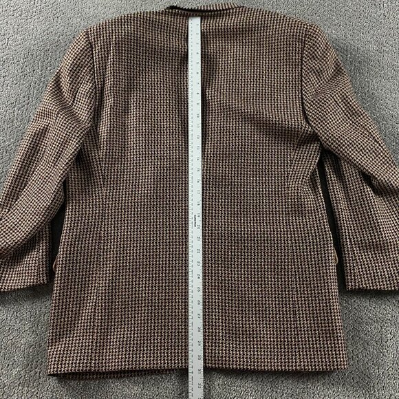 Ermenegildo Zegna Soft Wool Mohair Houndstooth Blazer Men's 44 Red Brown Blue - Picture 16 of 16